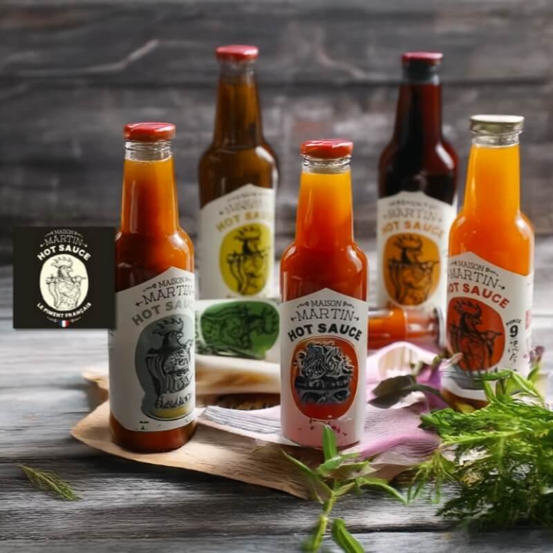 Maison Martin | Sauces piquantes gastronomiques françaises aux intensités pimentées graduées